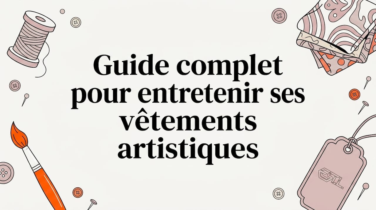 Carte titre élégamment ornée de motifs inspirés de l’univers de la couture
