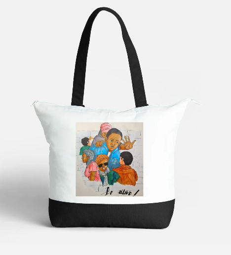 Borsa tote grande con cerniera - "In the Hood" di EST.L– 34 x 47 cm