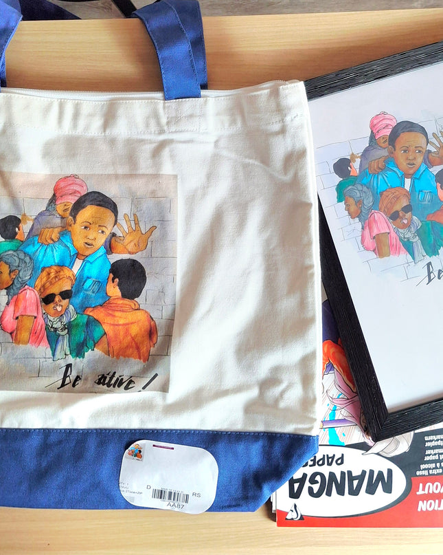 Borsa tote grande con cerniera - "In the Hood" di EST.L– 34 x 47 cm