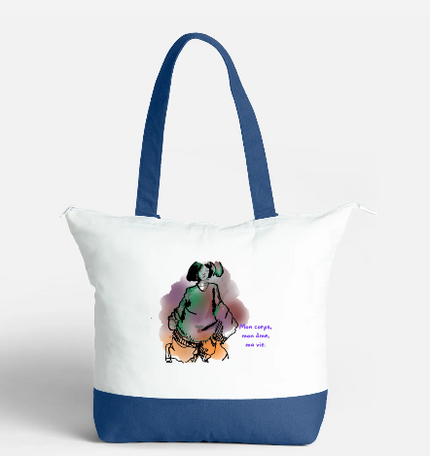 Large zipped tote bag - "In the Hood" by EST.L– 34 x 47 cm
