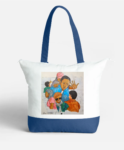 Large zipped tote bag - "In the Hood" by EST.L– 34 x 47 cm