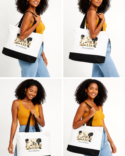 Large cotton tote bag - JOY & FREEDOM Collection – EST.L