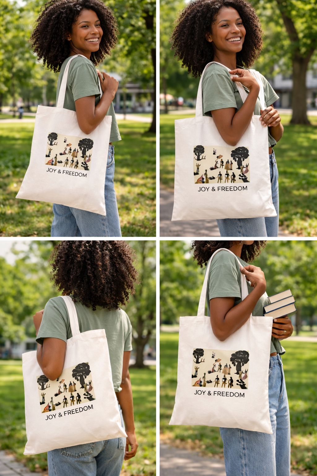 Cotton tote bag, "JOY &amp; FREEDOM" Collection – by EST.L arts