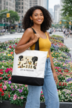 Large cotton tote bag, "JOY &amp; FREEDOM" Collection – by EST.L arts