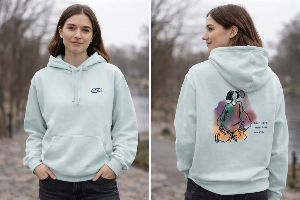 MON CORPS / Sweatshirt à capuche personnalisé  /  - Unisexe - Coton Bio