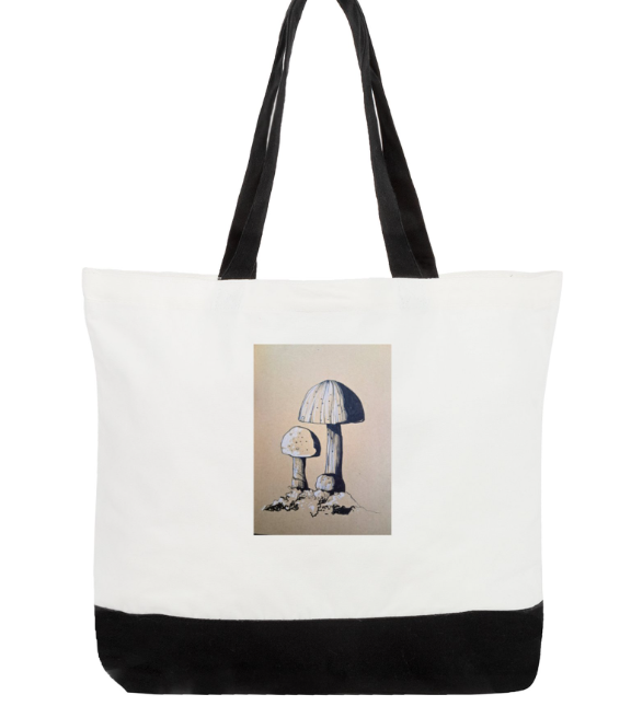 Large cotton tote bag, "Mushrooms" – by EST.L arts