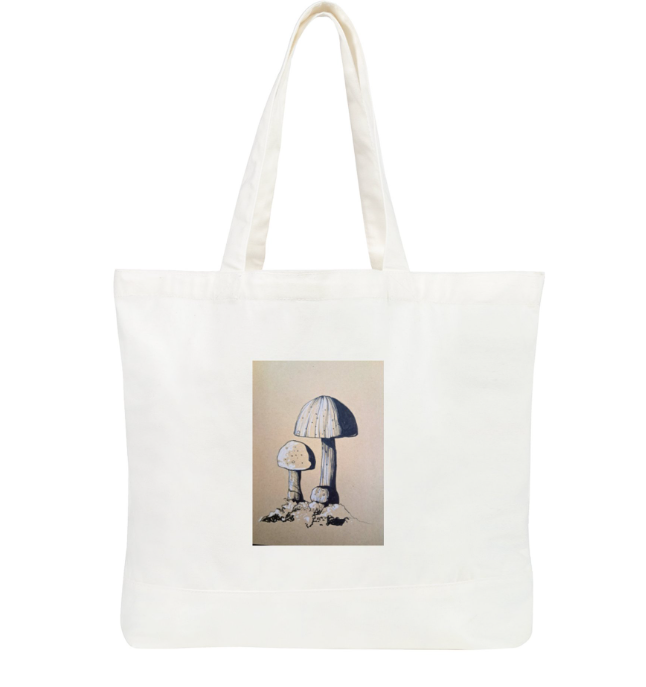 Large cotton tote bag, "Mushrooms" – by EST.L arts