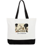 Large cotton tote bag, "JOY &amp; FREEDOM" Collection – by EST.L arts