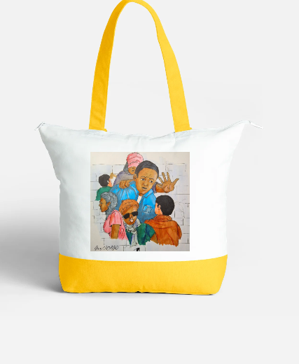 Large zipped tote bag - "In the Hood" by EST.L– 34 x 47 cm