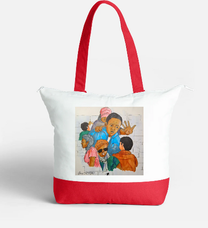Large zipped tote bag - "In the Hood" by EST.L– 34 x 47 cm