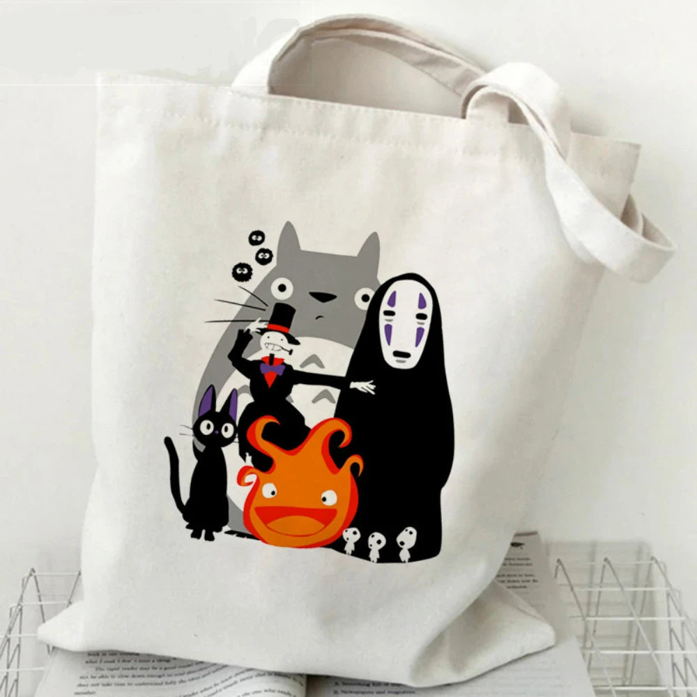 Sac à main en tissu avec tapis à thème totoro anime japonais
