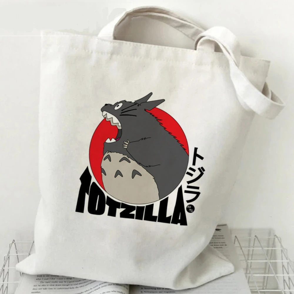 Sac à main en tissu avec tapis à thème totoro anime japonais