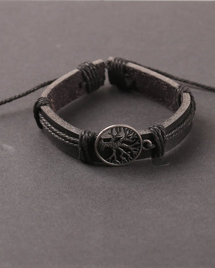 Set of Four Leather Bracelets for Men