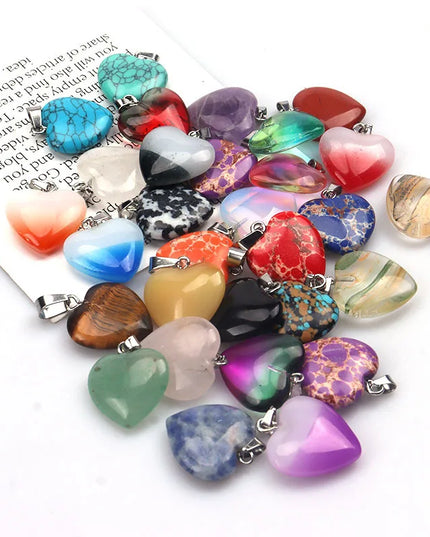 Pendentifs en cristal en forme de cœur de couleur mixte, 10 pièces/lot