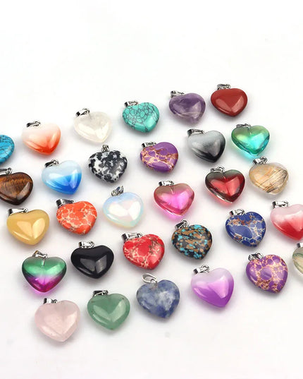 Pendentifs en cristal en forme de cœur de couleur mixte, 10 pièces/lot