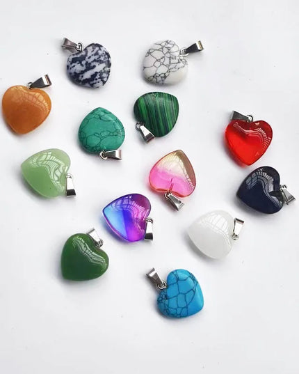 Pendentifs en cristal en forme de cœur de couleur mixte, 10 pièces/lot