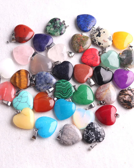 Pendentifs en cristal en forme de cœur de couleur mixte, 10 pièces/lot