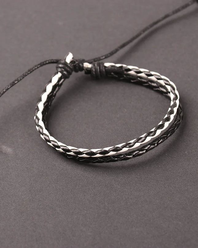 Ensemble de quatre bracelets en cuir pour hommes