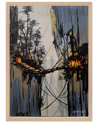 A2 (42 x 59.4  cm) / Cadre en bois / Prêt à être accroché