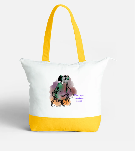 Borsa tote grande con cerniera - "In the Hood" di EST.L– 34 x 47 cm
