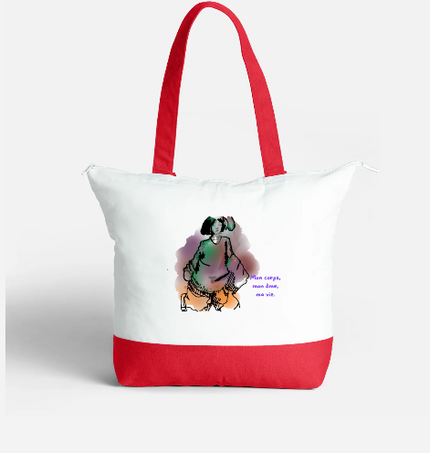 Large zipped tote bag - "In the Hood" by EST.L– 34 x 47 cm